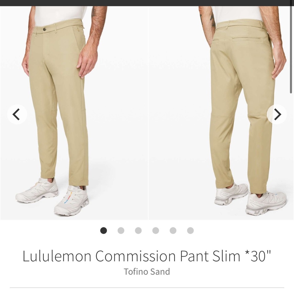 154-$35 *FREE SHIPPING* Lululemon Commission Pant SlimTofino Sand size 30 x 28